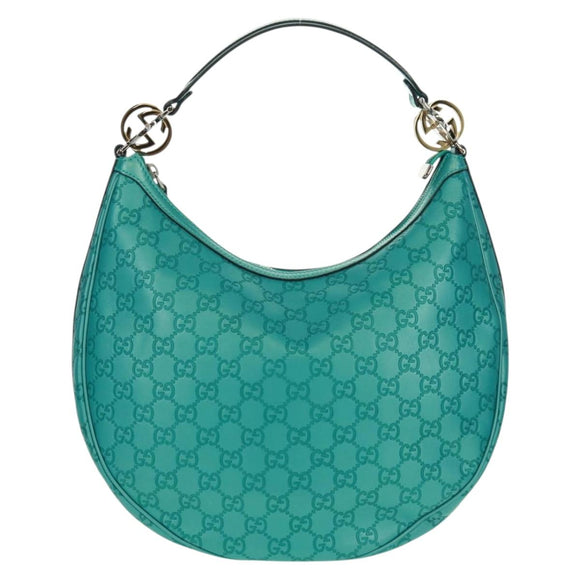 GUCCI GG Canvas Guccissima Bag Light Blue Silver Gold 232962 Auth 159906SAV