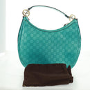 GUCCI GG Canvas Guccissima Bag Light Blue Silver Gold 232962 Auth 159906SAV-12
