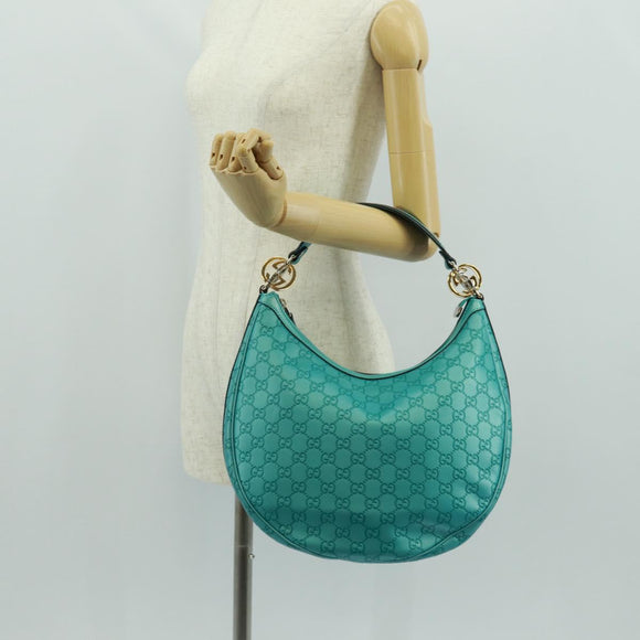 GUCCI GG Canvas Guccissima Bag Light Blue Silver Gold 232962 Auth 159906SAV