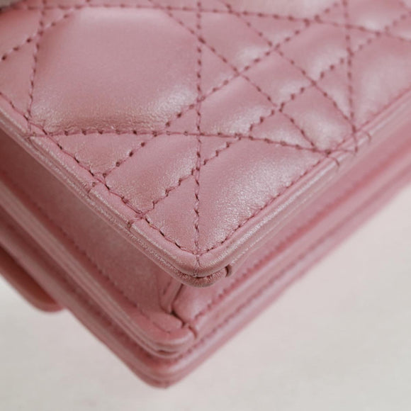 Christian Dior Cannage Miss Dior Chain Bag Leather 2way Pink Auth 159907SAM