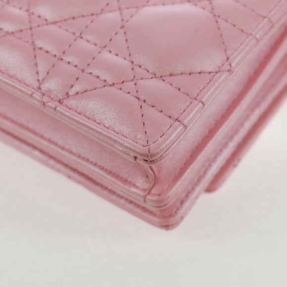 Christian Dior Cannage Miss Dior Chain Bag Leather 2way Pink Auth 159907SAM