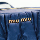 Miu Miu Matelasse Hand Bag Leather 2way Blue Gold Auth 159908SAV-20