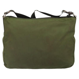 PRADA Shoulder Bag Nylon Khaki Silver Auth 159910 - 0