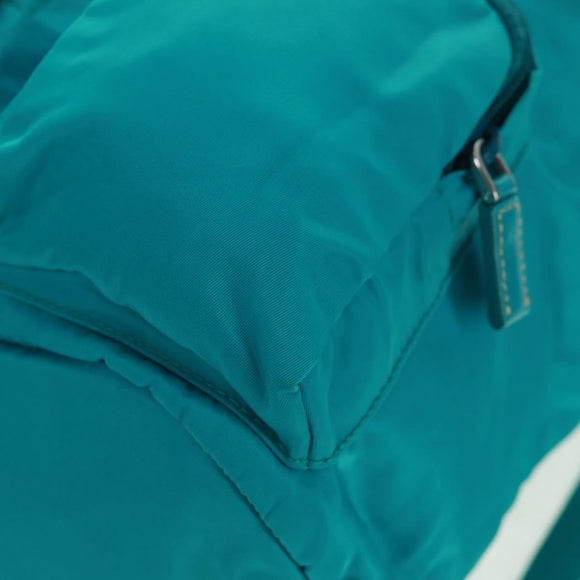 PRADA Backpack Nylon Turquoise Blue Silver Auth 159914V