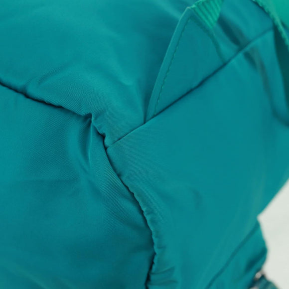 PRADA Backpack Nylon Turquoise Blue Silver Auth 159914V