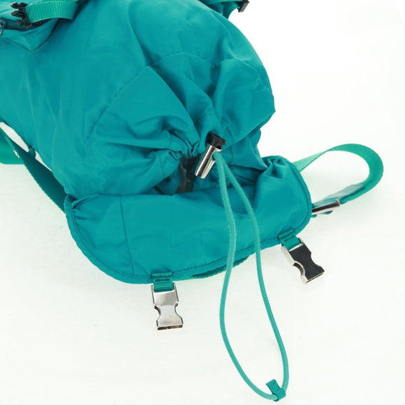 PRADA Backpack Nylon Turquoise Blue Silver Auth 159914V