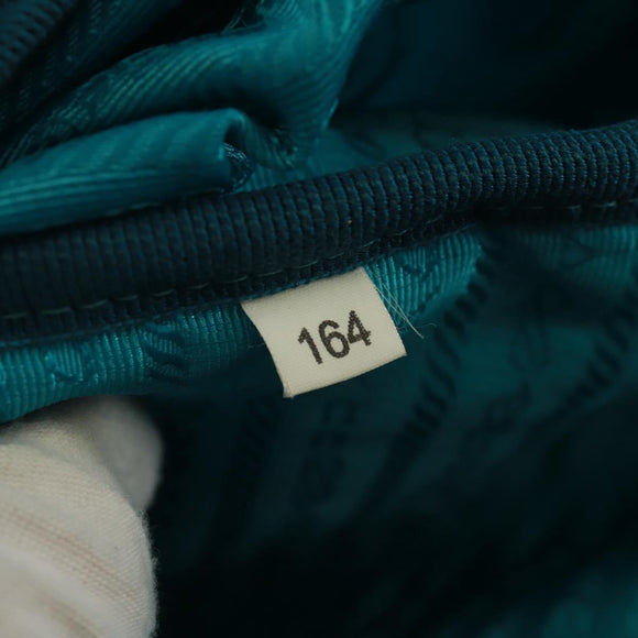 PRADA Backpack Nylon Turquoise Blue Silver Auth 159914V