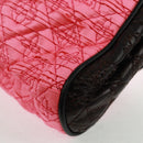 LOUIS VUITTON Monogram Coquette Pochette Bag Satin Leather Pink Auth 159918SAV-16