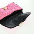 LOUIS VUITTON Monogram Coquette Pochette Bag Satin Leather Pink Auth 159918SAV-18