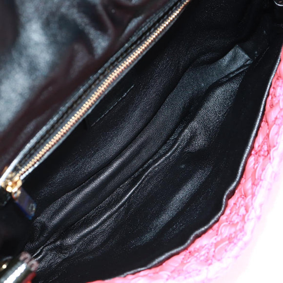 LOUIS VUITTON Monogram Coquette Pochette Bag Satin Leather Pink Auth 159918SAV