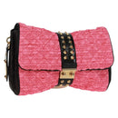 LOUIS VUITTON Monogram Coquette Pochette Bag Satin Leather Pink Auth 159918SAV-1