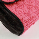 LOUIS VUITTON Monogram Coquette Pochette Bag Satin Leather Pink Auth 159918SAV-7