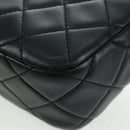 CHANEL Matelasse Chain Shoulder Bag Lamb Skin Black Gold CC Auth 159919SAM-14