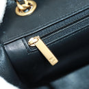 CHANEL Matelasse Chain Shoulder Bag Lamb Skin Black Gold CC Auth 159919SAM-25