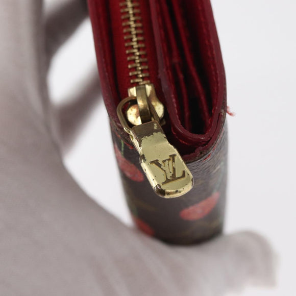 LOUIS VUITTON Monogram Cherry Compact zip Bifold Wallet M95005 LV Auth 159920