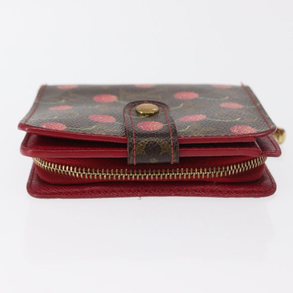 LOUIS VUITTON Monogram Cherry Compact zip Bifold Wallet M95005 LV Auth 159920