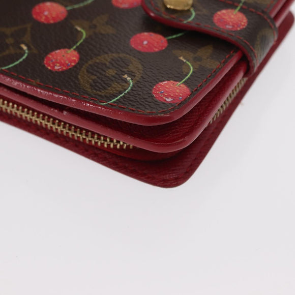 LOUIS VUITTON Monogram Cherry Compact zip Bifold Wallet M95005 LV Auth 159920