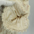 CHANEL Jacket Skirt Setup Tweed White CC Auth 159923V-10