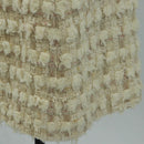 CHANEL Jacket Skirt Setup Tweed White CC Auth 159923V-11