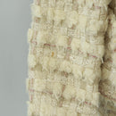 CHANEL Jacket Skirt Setup Tweed White CC Auth 159923V-14