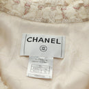 CHANEL Jacket Skirt Setup Tweed White CC Auth 159923V-16