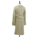 CHANEL Jacket Skirt Setup Tweed White CC Auth 159923V-2