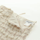 CHANEL Jacket Skirt Setup Tweed White CC Auth 159923V-21