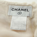 CHANEL Jacket Skirt Setup Tweed White CC Auth 159923V-23