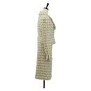 CHANEL Jacket Skirt Setup Tweed White CC Auth 159923V-4