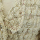 CHANEL Jacket Skirt Setup Tweed White CC Auth 159923V-6