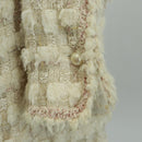 CHANEL Jacket Skirt Setup Tweed White CC Auth 159923V-9