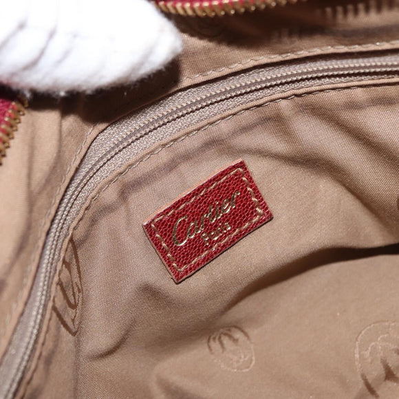 CARTIER Marcello Hand Bag Leather Brown Auth 159935