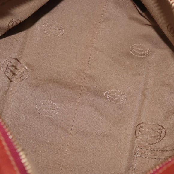 CARTIER Marcello Hand Bag Leather Brown Auth 159935