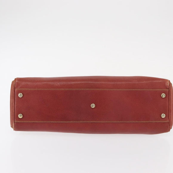 CARTIER Marcello Hand Bag Leather Brown Auth 159935