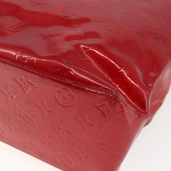 LOUIS VUITTON Monogram Vernis Reade MM Hand Bag Red Rouge M91086 LV Auth 159938