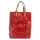 LOUIS VUITTON Monogram Vernis Reade MM Hand Bag Red Rouge M91086 LV Auth 159938-13