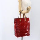 LOUIS VUITTON Monogram Vernis Reade MM Hand Bag Red Rouge M91086 LV Auth 159938-21
