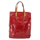 LOUIS VUITTON Monogram Vernis Reade MM Hand Bag Red Rouge M91086 LV Auth 159938-2