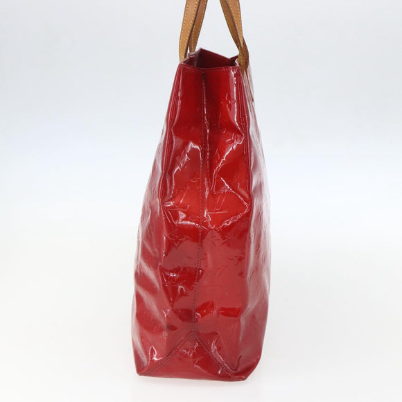 LOUIS VUITTON Monogram Vernis Reade MM Hand Bag Red Rouge M91086 LV Auth 159938