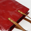 LOUIS VUITTON Monogram Vernis Reade MM Hand Bag Red Rouge M91086 LV Auth 159938-6