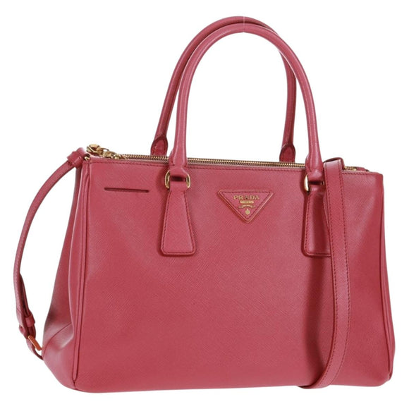 PRADA Galleria Hand Bag Safiano leather 2way Pink Gold Auth 159946