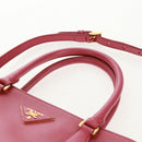 PRADA Galleria Hand Bag Safiano leather 2way Pink Gold Auth 159946-14