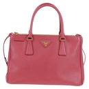 PRADA Galleria Hand Bag Safiano leather 2way Pink Gold Auth 159946-13