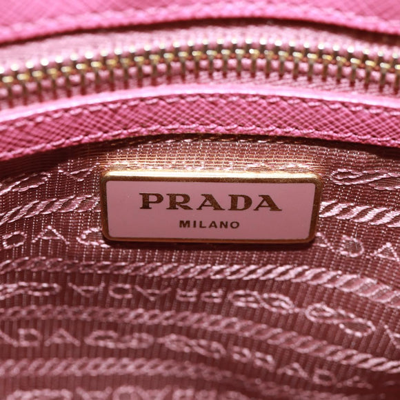 PRADA Galleria Hand Bag Safiano leather 2way Pink Gold Auth 159946