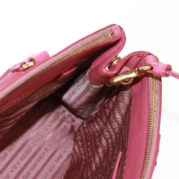 PRADA Galleria Hand Bag Safiano leather 2way Pink Gold Auth 159946