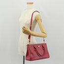 PRADA Galleria Hand Bag Safiano leather 2way Pink Gold Auth 159946-30