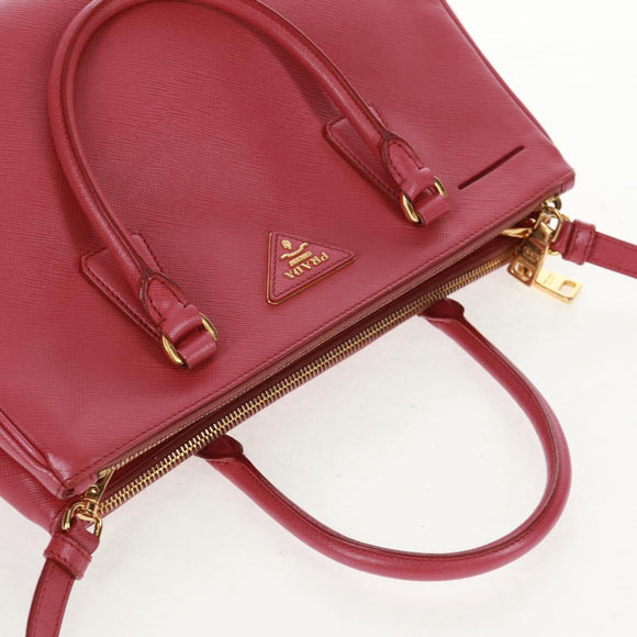 PRADA Galleria Hand Bag Safiano leather 2way Pink Gold Auth 159946