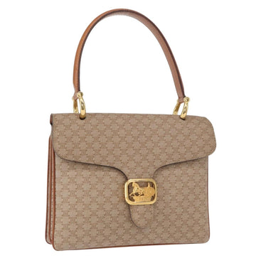 CELINE Macadam Canvas Hand Bag PVC Beige Gold Auth 159948