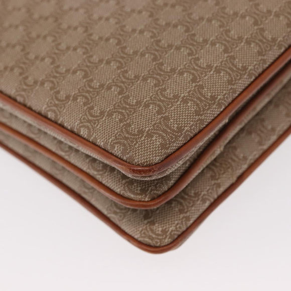 CELINE Macadam Canvas Hand Bag PVC Beige Gold Auth 159948