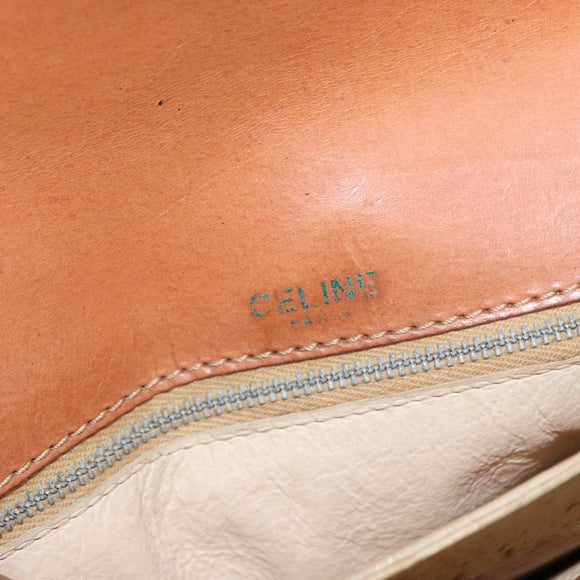 CELINE Macadam Canvas Hand Bag PVC Beige Gold Auth 159948